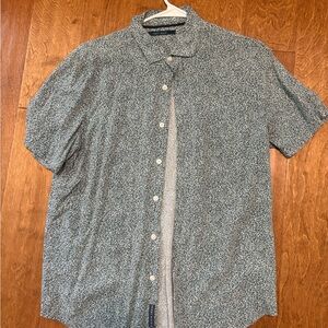 Perry Ellis Blue Patterned Casual Shirt